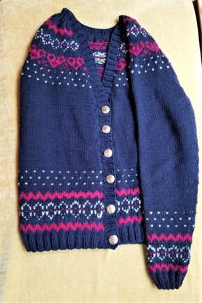 Fair Isle V-Neck Cardigan #3