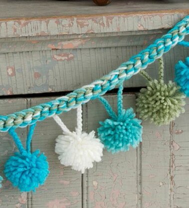Pompom Garland in Red Heart Super Saver Economy Solids - LW3160