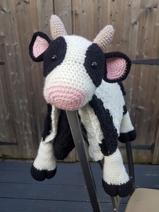 3in1 Farm Cow Folding Baby Blanket w C2C Graph Crochet pattern by