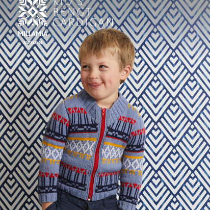 Kid's Bengt Cardigan - Knitting Pattern For Boys in MillaMia Naturally Soft Merino by MillaMia