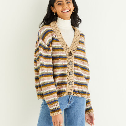 Cardigan in Hayfield Bonus Chunky Tweed - 10342 - Downloadable PDF