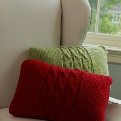 Cabled Pillows in Red Heart With Love Solids - LW3694