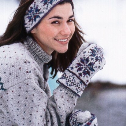 Fair Isle Ski Band And Mittens in Patons Classic Wool Worsted - knitting pattern