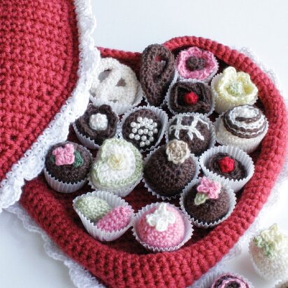 Crochet Box of Chocolates in Red Heart Super Saver Economy Solids - WR1086