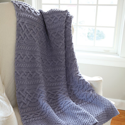 584 Thaw Cabled Blanket - Knitting Pattern for Home in Valley Yarns Valley Superwash