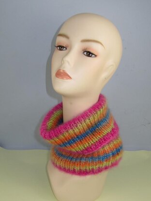 Angel Print Mohair Turtle Neck Rib Cowl