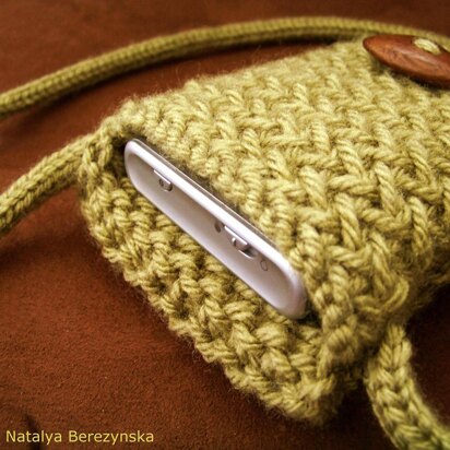 Phone Case Neck Bag Purse - knitting pattern