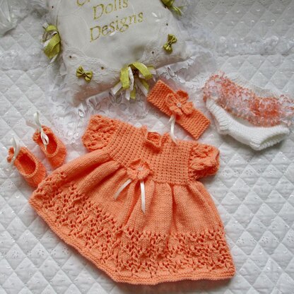 Dolls Clothes Dress Set knitting pattern