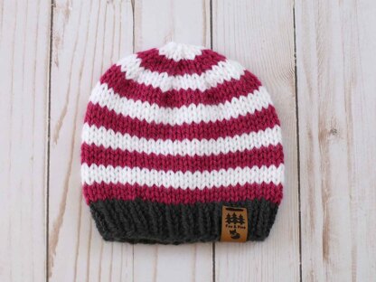 Easy Striped Worsted Weight Hat