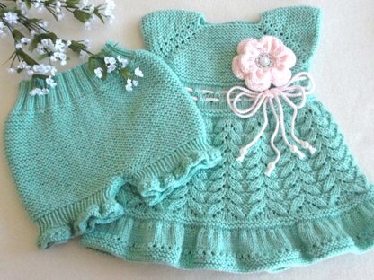 Knitting Baby Dress Knitted Diaper Cover Knitted Flower