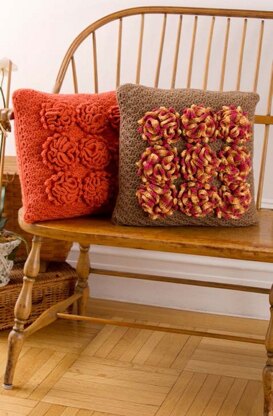 Dahlia Pillows in Red Heart Super Saver Economy Solids - LW3756