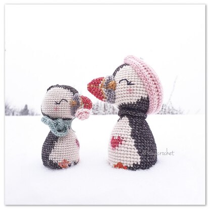 Carly & Paul - Mummy and baby puffin crochet