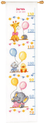 Vervaco Baby Shower Height Chart Cross Stitch Kit - 18cm x 70cm