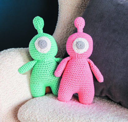 Crochet Bleep Blorp Toy in Bernat Bundle Up - Downloadable PDF