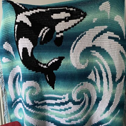 Orca Opus | Whale Overlay Mosaic Crochet Blanket