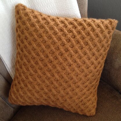 Diagonal basketweave 16"x16"/40x40cm knit pillow cover