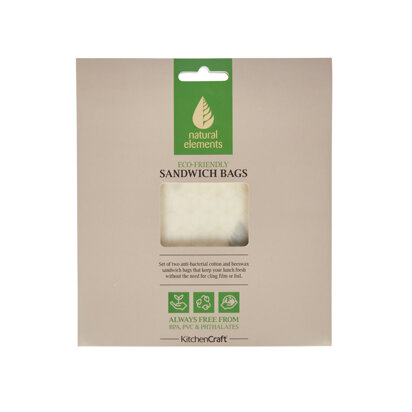 Natural Elements Eco-Friendly Beeswax Sandwich Bags, Set of Two, Card Wallet