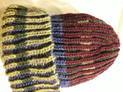 Reversible Color change brioche hat