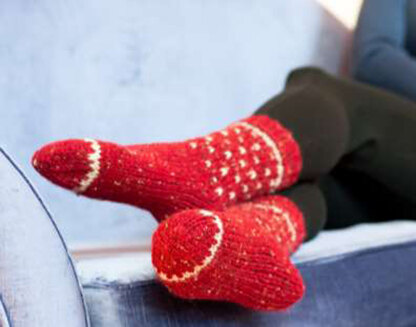 Adult Fairisle Socks in Plymouth Encore Chunky Tweed - F548