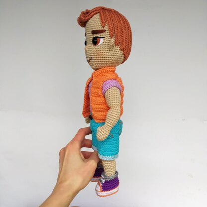 Alex Crochet doll boy pattern, amigurumi boy men pattern, PDF English, Français, Deutsch