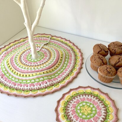 Spring Petals Tree Skirt and Mandala Set