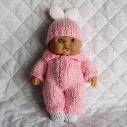 Knitting Pattern 5-8 inch Berenguer Bunny suit, Hat & Boots