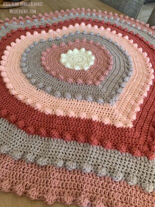 Atria Heart Bobble blanket