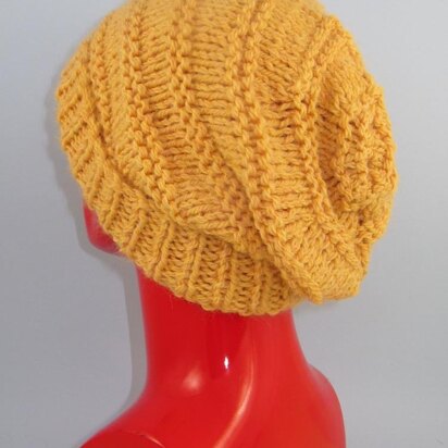 Superfast Garter Stitch Stripe Slouch hat