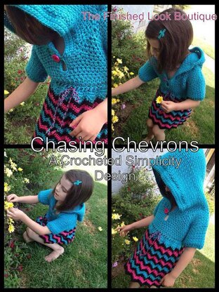 "Chasing Chevrons" Hooded Sweater, Dress or Swim Cover-Up