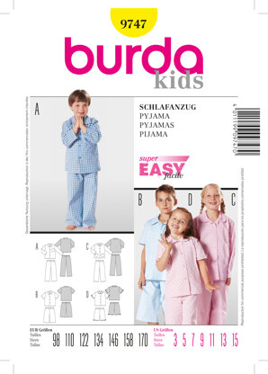 Burda B9747 Pyjamas Sewing Pattern