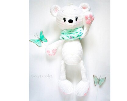 Polar Bear LoLo + Scarf pattern (PDF + 6 videos)