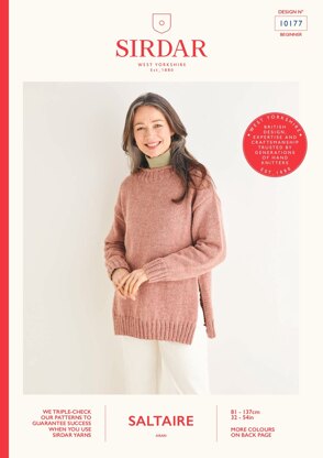 Side slit Jumper in Sirdar Saltaire - 10177 - Downloadable PDF