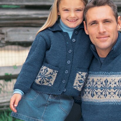 Child's Snowflake Sweater in Patons Classic Wool Worsted - knitting pattern