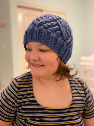 Knit Diamond Twist Beanie