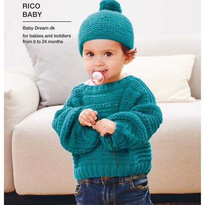 Sweater & Hat in Rico Baby Dream Luxury Touch Uni DK - 1154 - Downloadable PDF