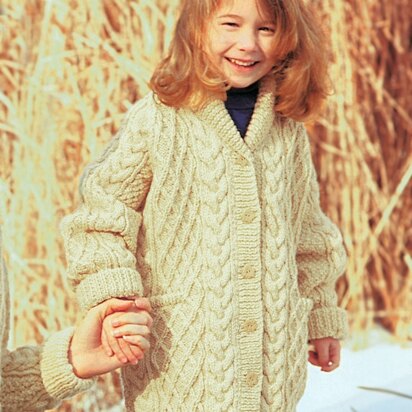 Child Shawl-Collar Jacket in Patons Classic Wool Worsted - Downloadable PDF