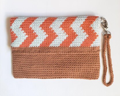 Chevron Fold Over Clutch