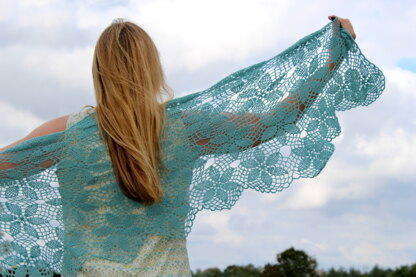 Lacy Sea Glass shawl by Cecile Balladino