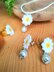 Daisy flower earrings, pendant and finger ring
