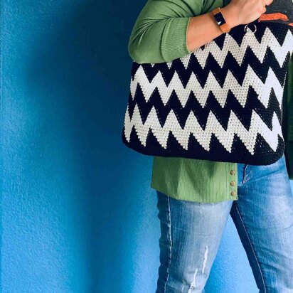 Zigzag Crochet Tote Bag