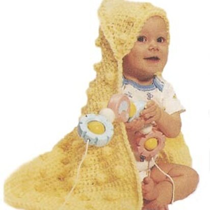 Hooded Bobble Baby Blanket in Lion Brand Jiffy
