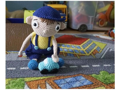 Crochet Pattern little Boy Valentin with Car!