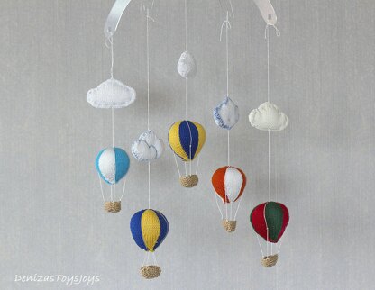 Air Balloons Baby Mobile with clouds