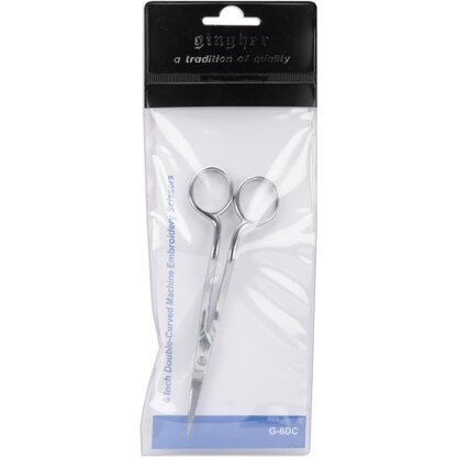 Gingher Sewing 6 Double Curved Machine Embroidery Scissors G-6DC