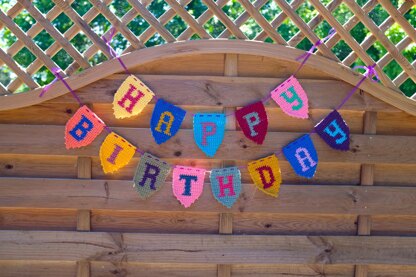 Alphabet and numbers crochet bunting