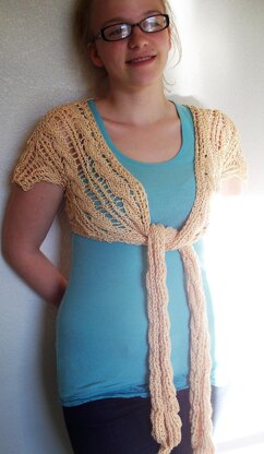 Tie Front Cabled Bolero