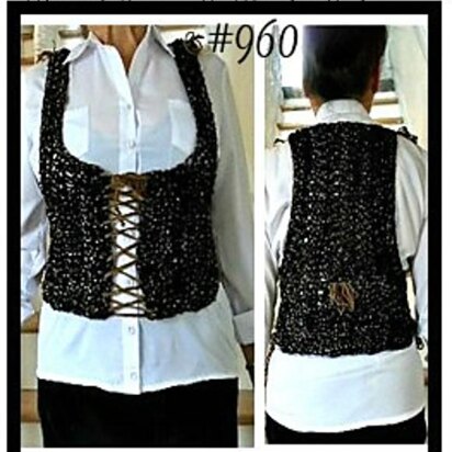 960- Laced Crochet Vest