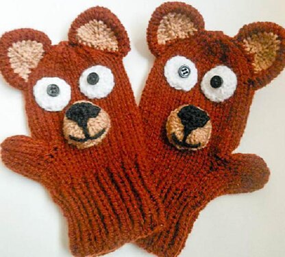 Teddy Bear Mittens Knit