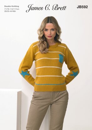 Jumper in James C. Brett DK with Merino - JB592 - Leaflet