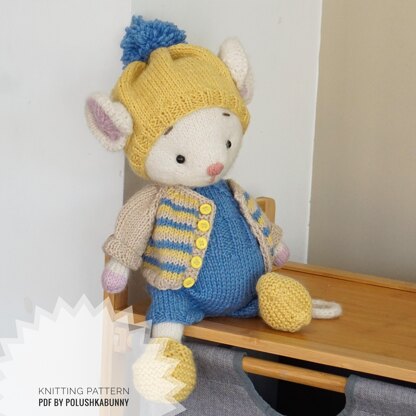 Doll Clothes, Knitting Pattern - Outfit Casual Mouse Boy